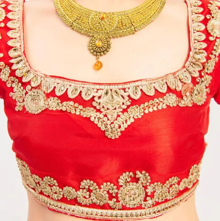 New India Pakistan Gorgeous Sarees For Woman India Lehenga Choli Dance Performance Dress Woman Beautiful Embroideried Red Sets