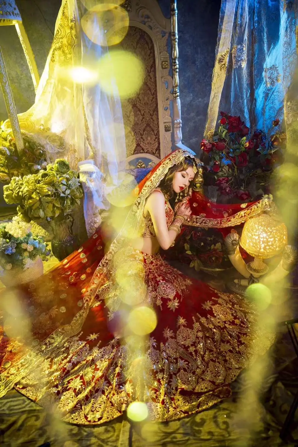 Sarees Wedding India  Woman Wedding Costume Ethnic Style Lehenga Choli Performance Gorgeous Suits top+skirt+scarf+pants