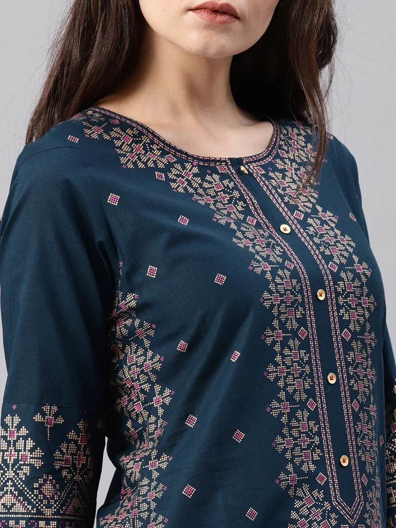 Kurtas for Women Spring Summer Women's Indian Dress Cotton Printed Floral Ethnic Style Kurti Top South Asian Clothes
