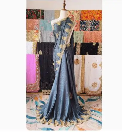 Indian Women Sari Tradition 6 Meter Long Saree Embroidered Beads